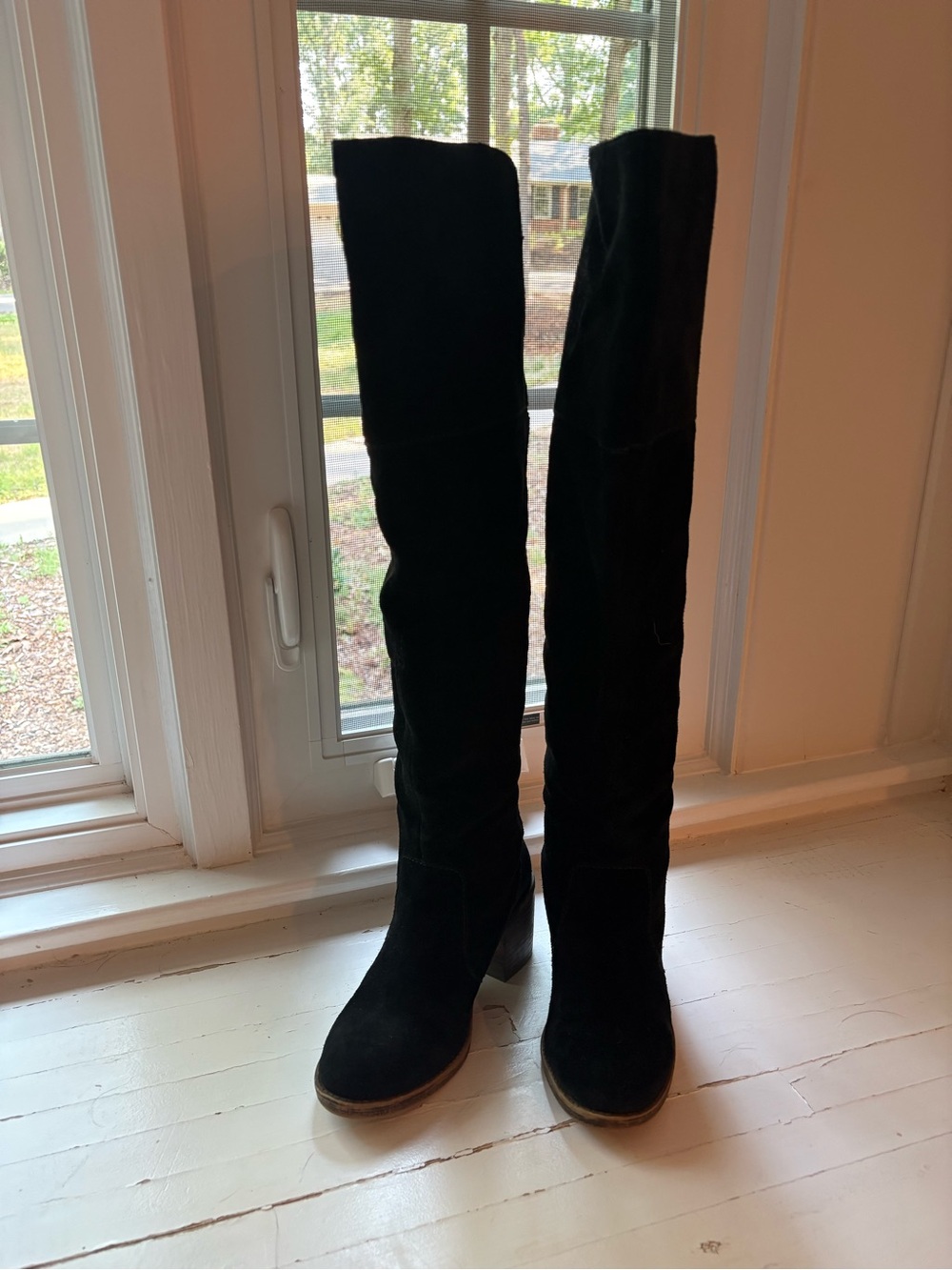 Lucky Brand Black Over-the-Knee Suede Boots